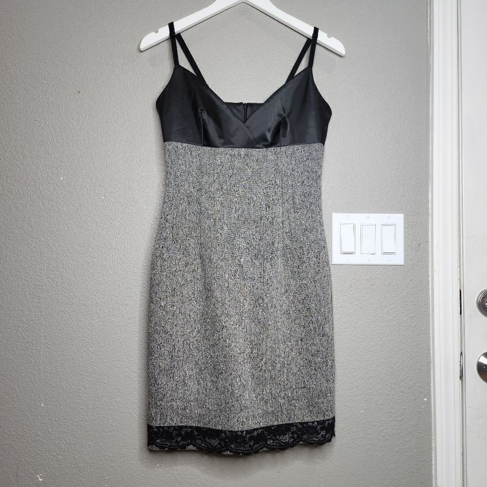 Sandro Ferrone Gray And Black Mini Dress